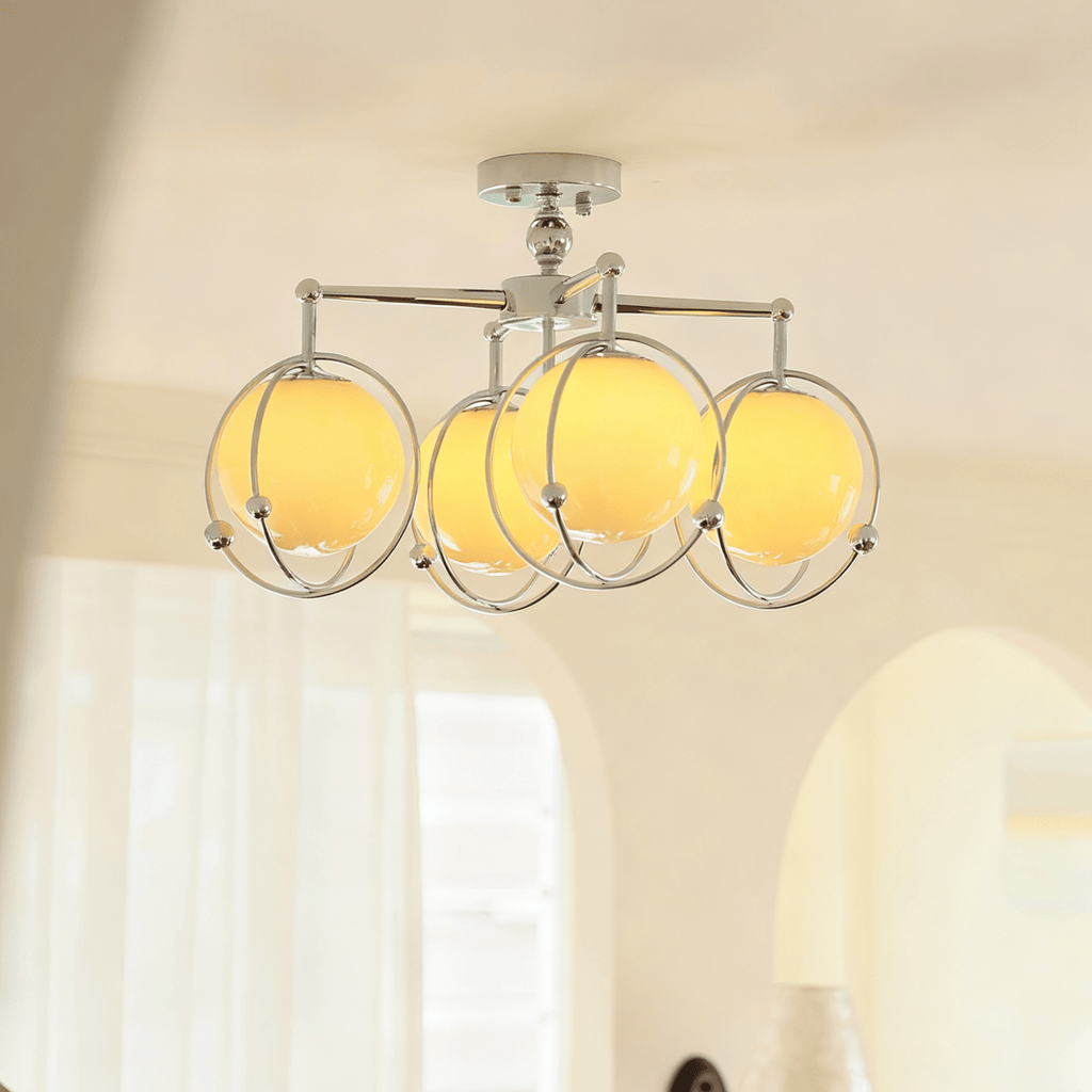 Orb Cage Semi Ceiling Lamp