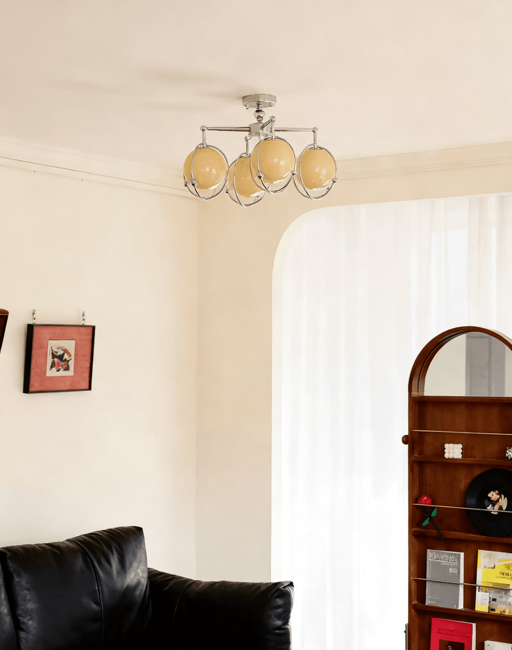 Orb Cage Semi Ceiling Lamp