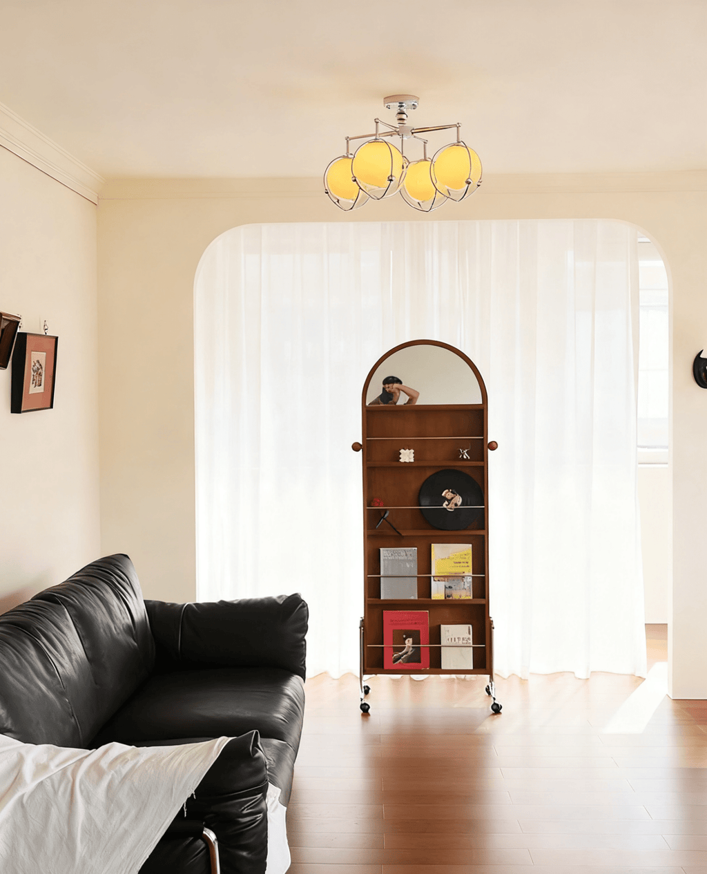 Orb Cage Semi Ceiling Lamp