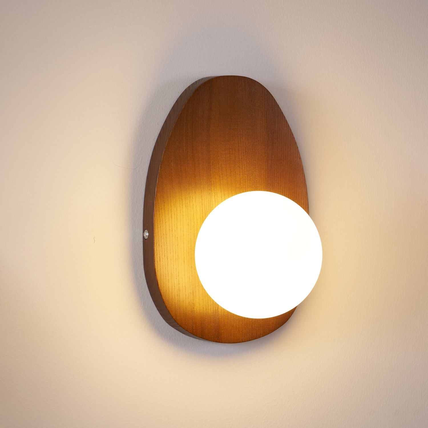 Orba Walnut Plug-in Wall Lamp