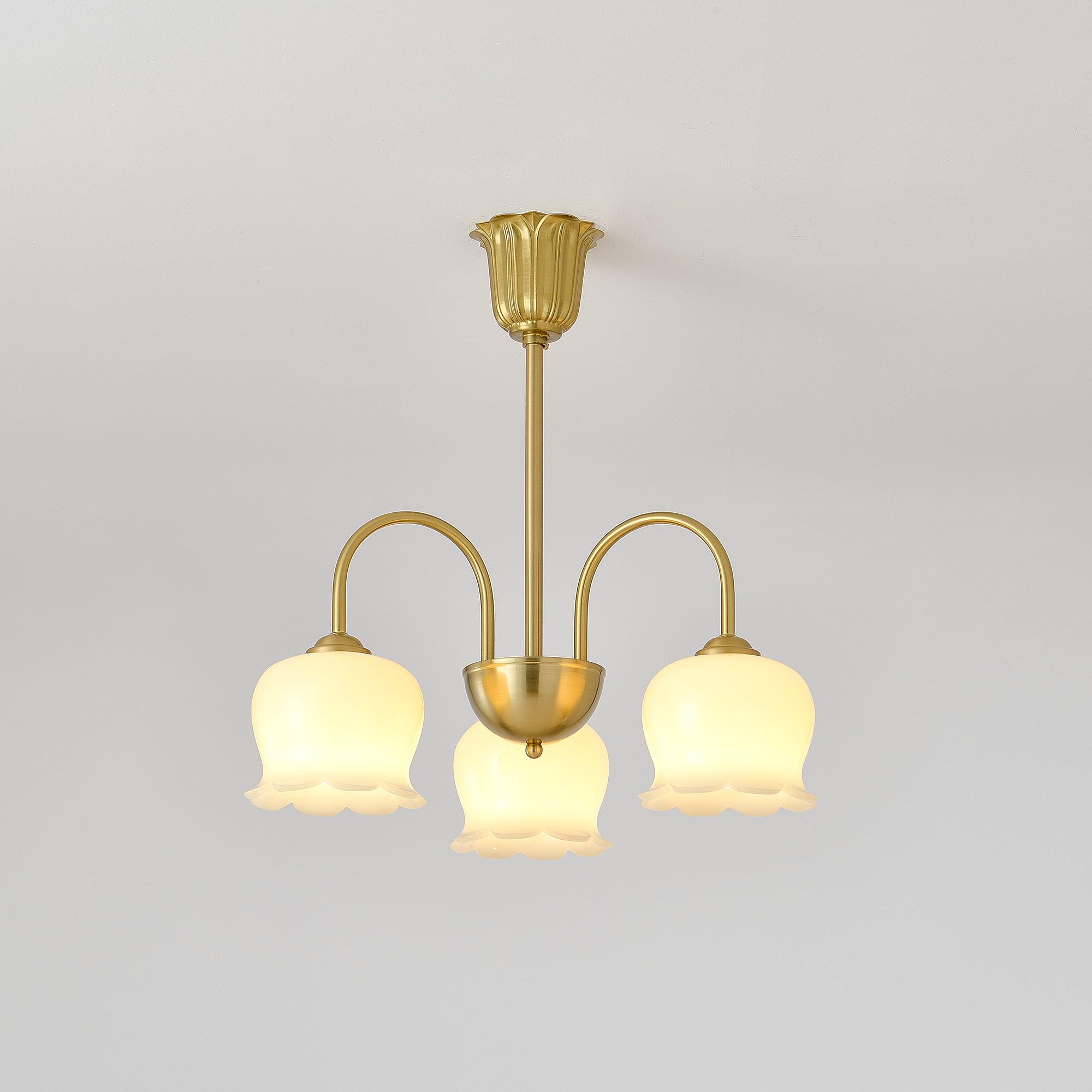 Orchids Brass Gasolier Chandelier
