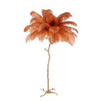 Ostrich Feather Brass Floor-mounted Lamp Floor Lamp