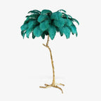 Ostrich Feather Brass Floor-mounted Lamp Floor Lamp
