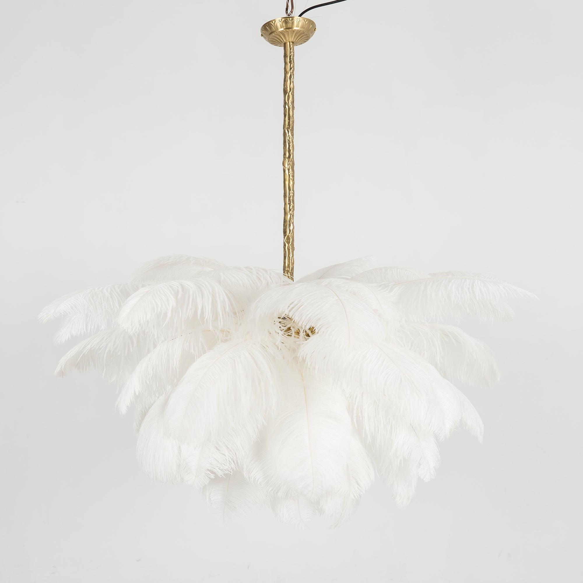 Ostrich Feather Gasolier Chandelier