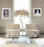 Ostrich Feather Brass Floor-mounted Lamp Floor Lamp