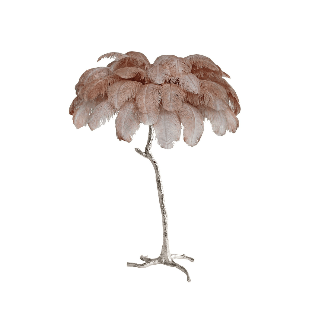 Ostrich Feather Brass Floor-mounted Lamp Floor Lamp