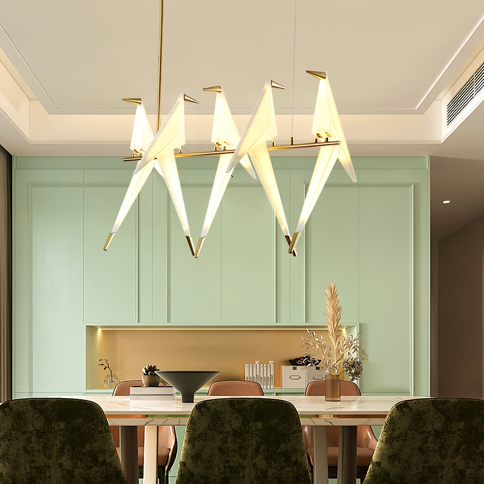 Paper Crane Bird LED Electrolier Chandelier
