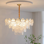 Pearl Glass Shell Crown Chandelier