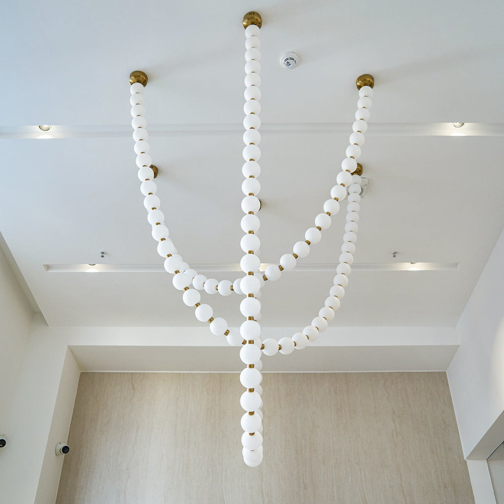 Pearl Glass Necklace Balls Chandelier