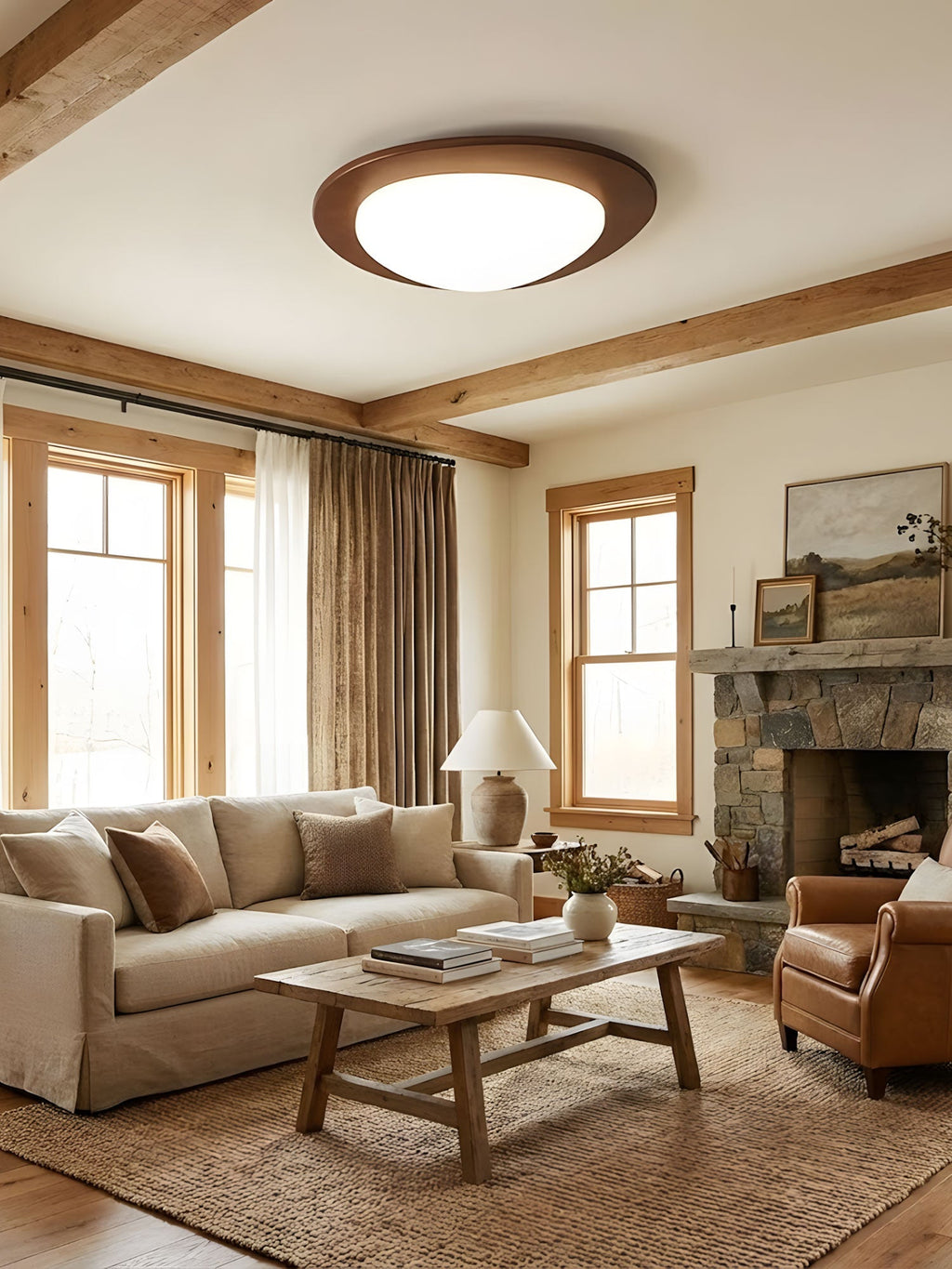 Pebble Wooden Ceiling Light