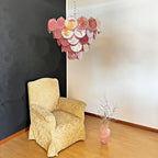 Pink Murano Disc Pendant light Chandelier