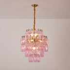 Pink Murano Glass Prism Chandelier