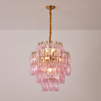 Pink Murano Glass Prism Chandelier