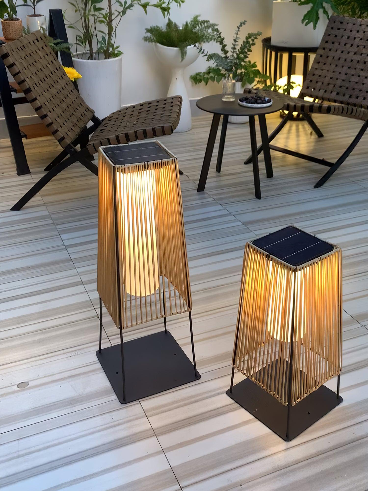 Plastic Rattan Exterior light fixture Outdoor Post Light