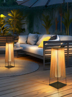 Plastic Rattan Exterior light fixture Outdoor Post Light