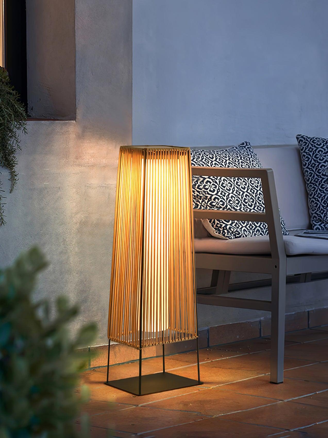 Plastic Rattan Exterior light fixture Outdoor Post Light