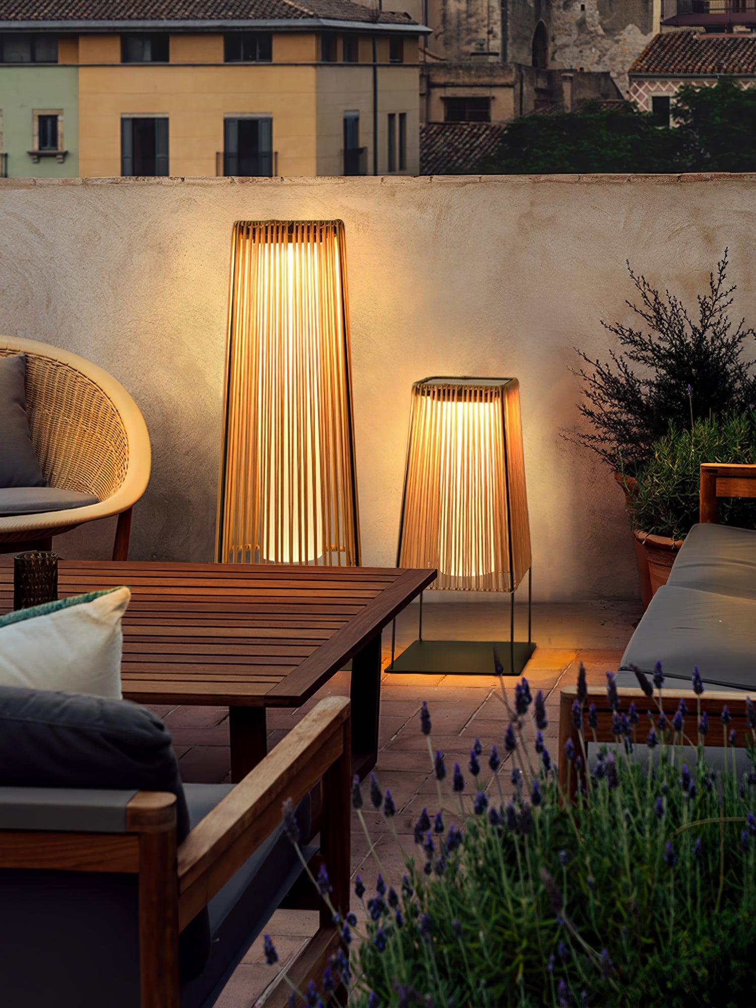 Plastic Rattan Exterior light fixture Outdoor Post Light