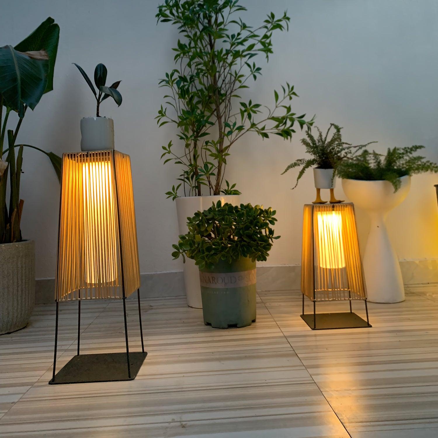Plastic Rattan Exterior light fixture Outdoor Post Light