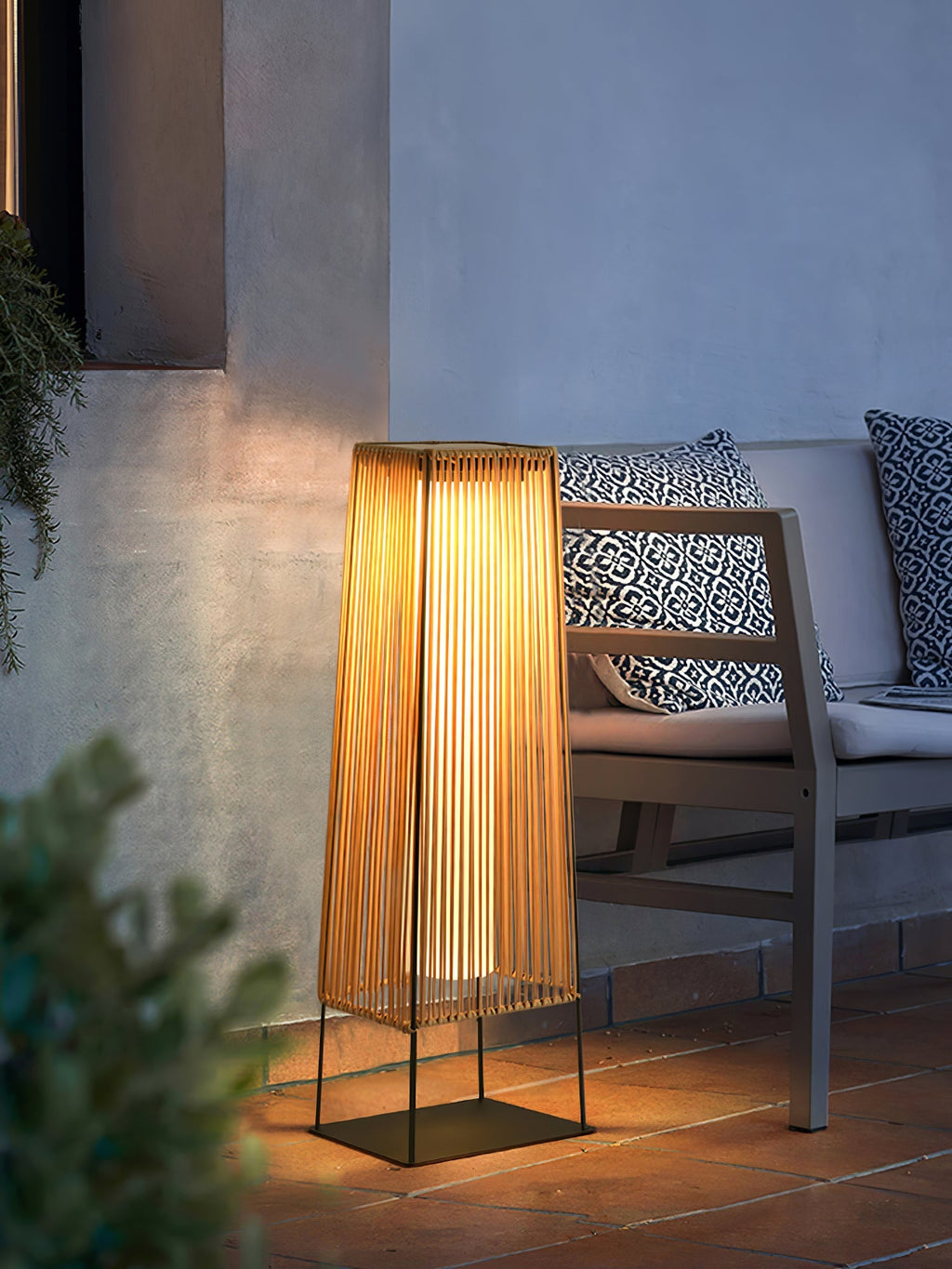 Plastic Rattan Exterior light fixture Outdoor Post Light