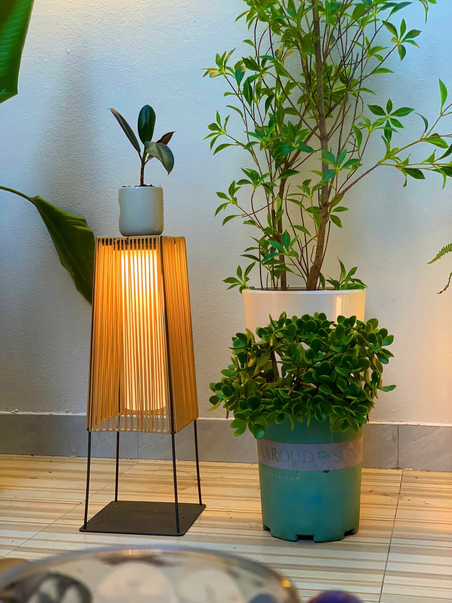 Plastic Rattan Exterior light fixture Outdoor Post Light