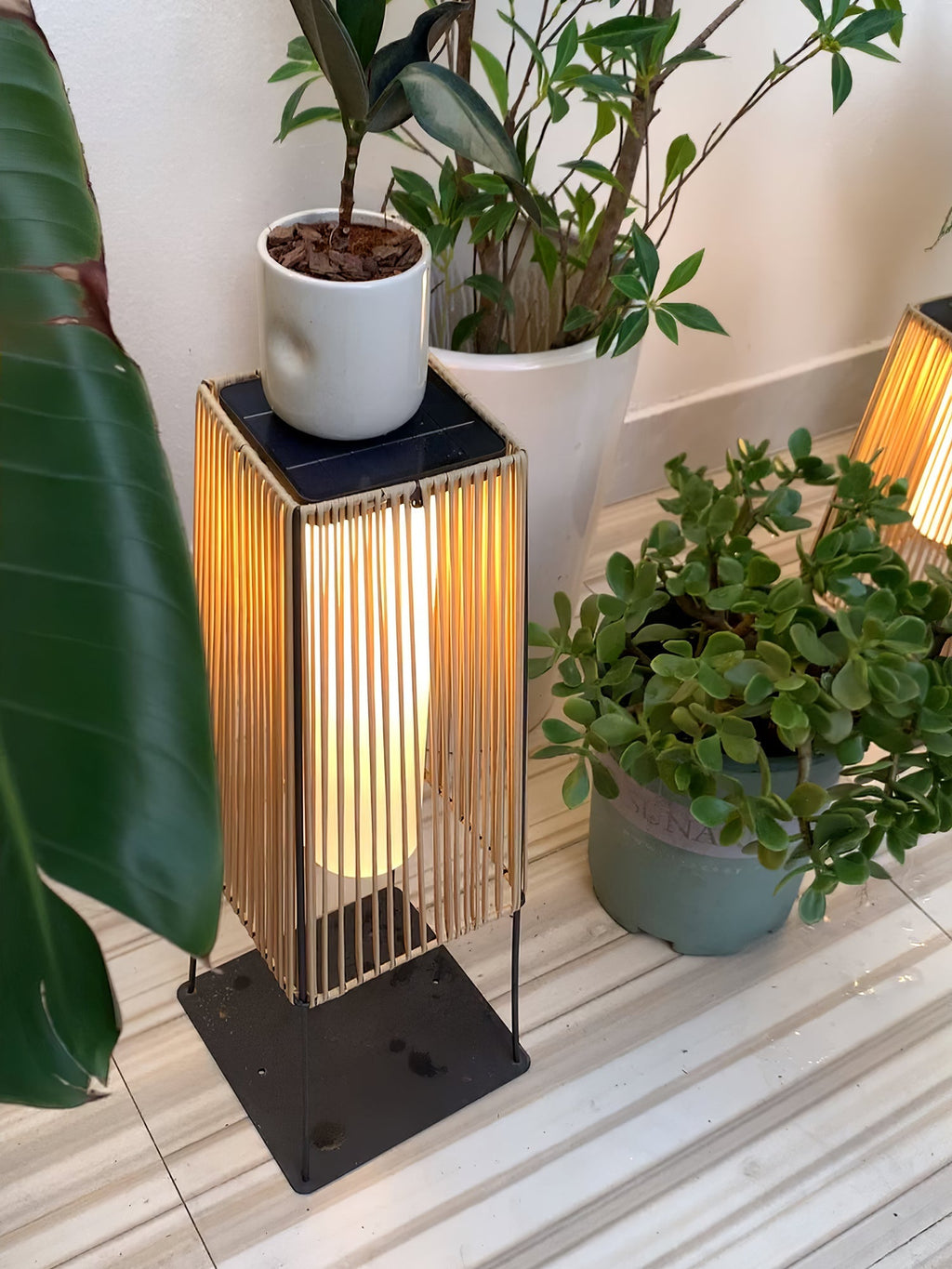 Plastic Rattan Exterior light fixture Outdoor Post Light