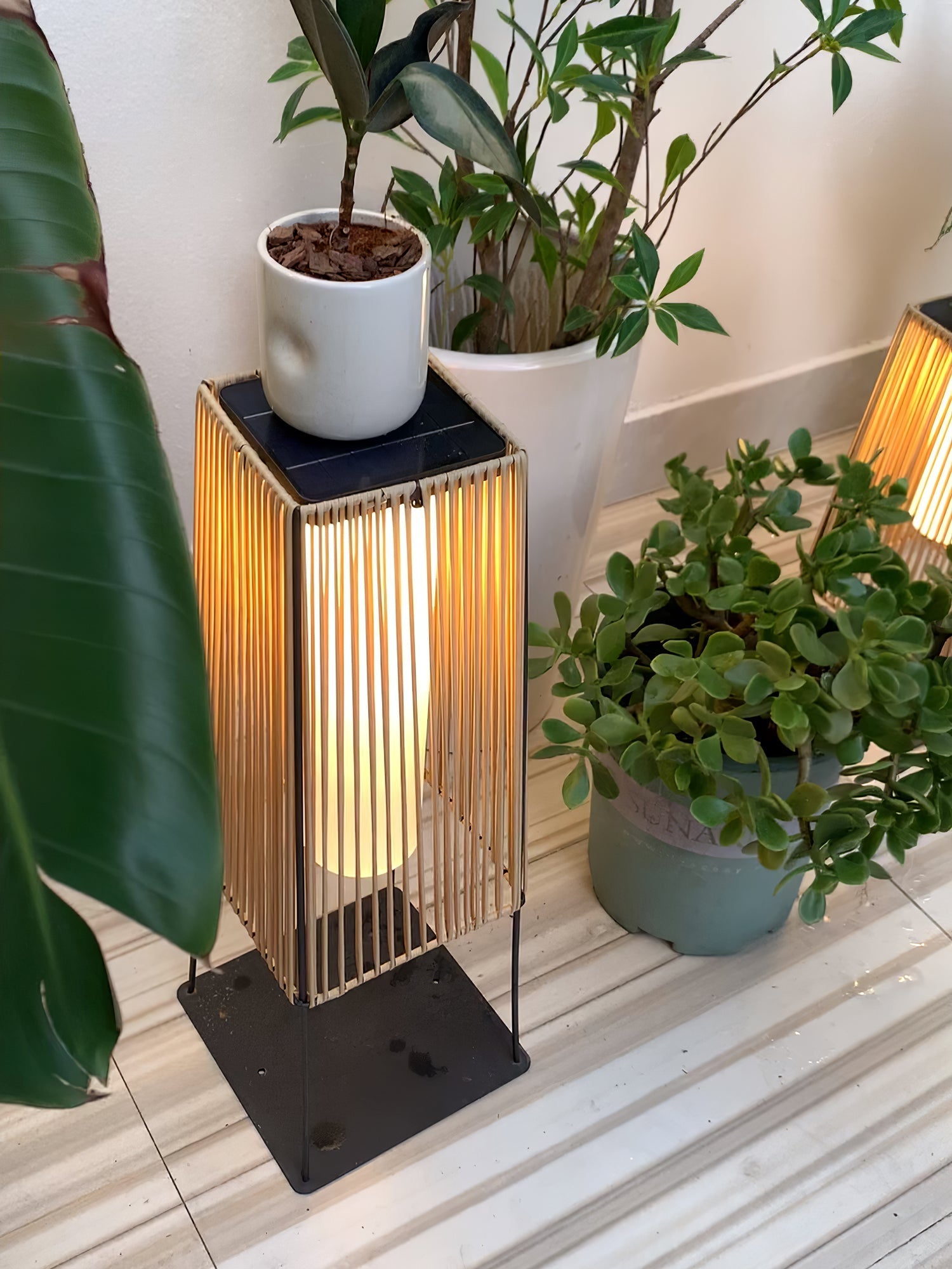 Plastic Rattan Exterior light fixture Outdoor Post Light