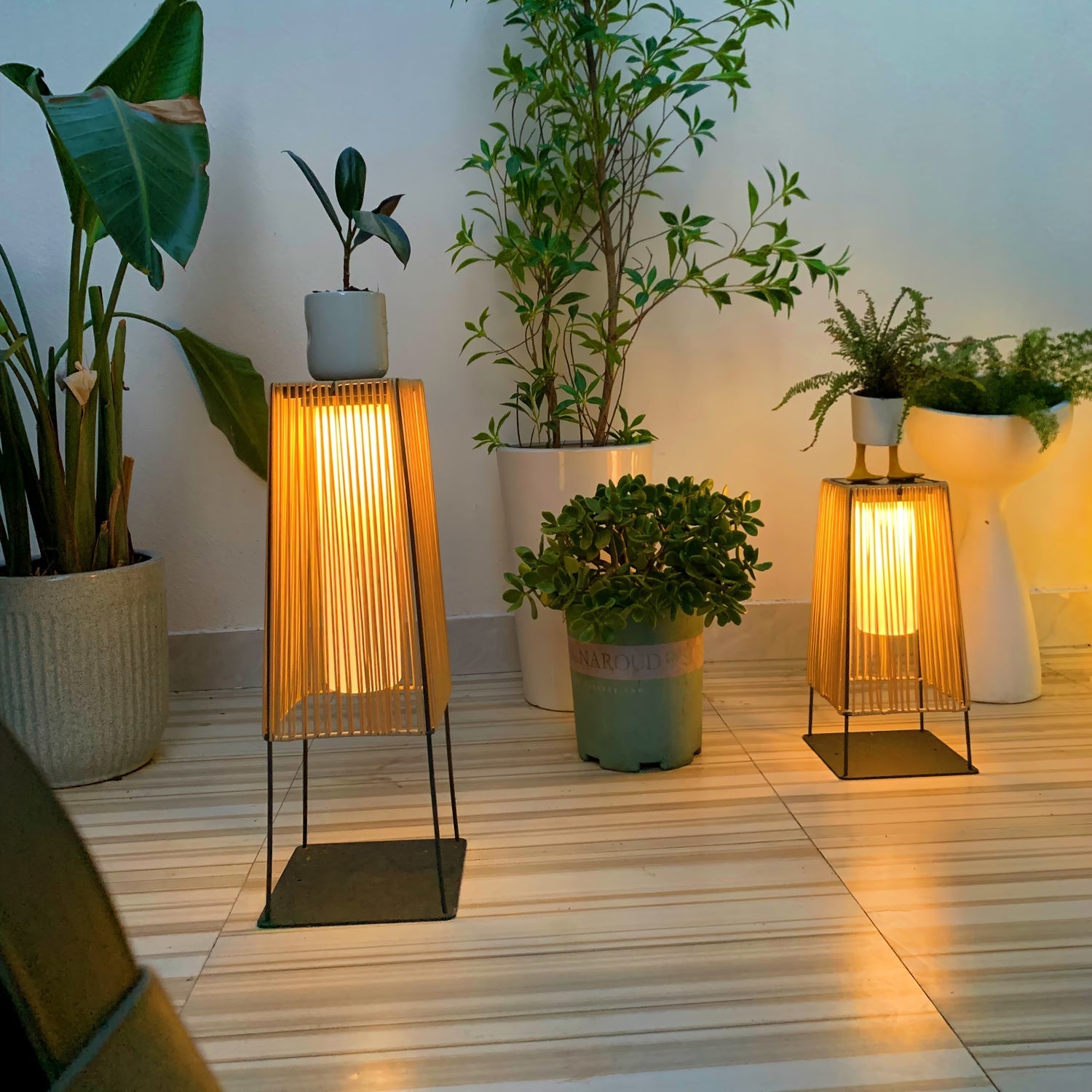 Plastic Rattan Exterior light fixture Outdoor Post Light