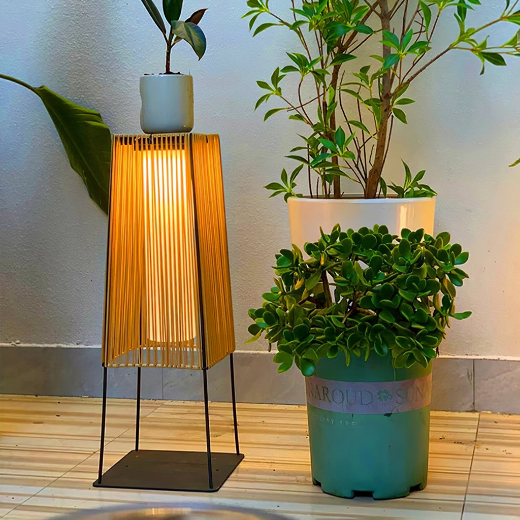 Plastic Rattan Exterior light fixture Outdoor Post Light