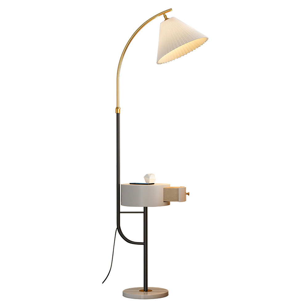 Pleated Arc Reading Lamp Floor Light