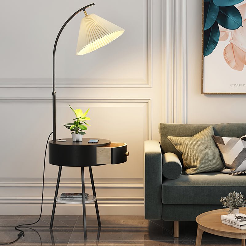 Pleated Arc Reading Lamp Floor Light