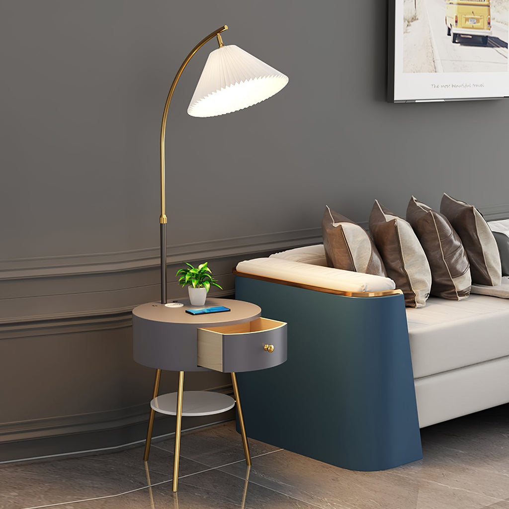 Pleated Arc Reading Lamp Floor Light