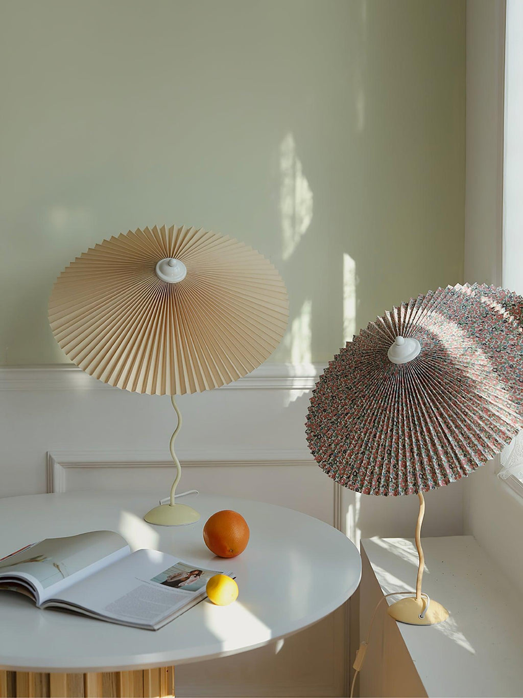 Pleated Hat Portable lamp Table Lamp