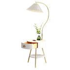 Pleated Nightstand Reading Lamp Floor Light