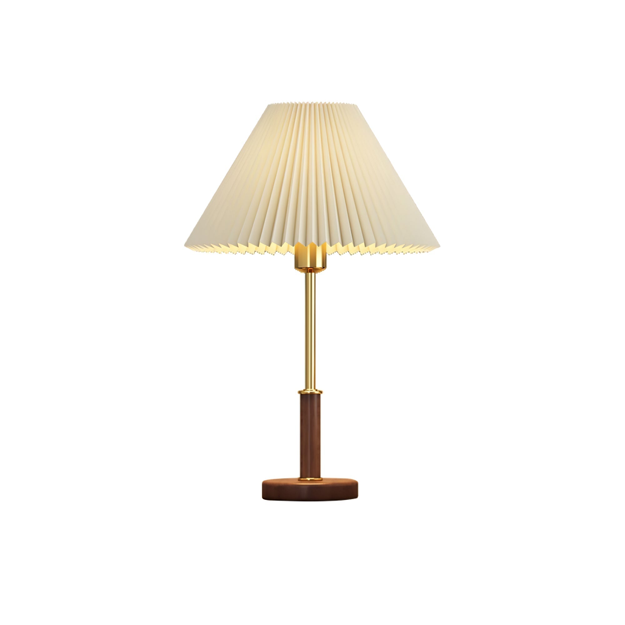 Pleated Walnut Side table lamp Table Lamp