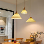 Pleated Wooden Ceiling light fitting Pendant Light