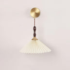 Pleated Wooden Bracket light Wall Lamp