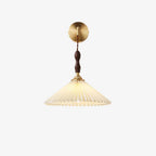 Pleated Wooden Bracket light Wall Lamp