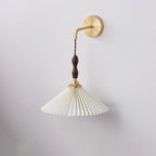 Pleated Wooden Bracket light Wall Lamp