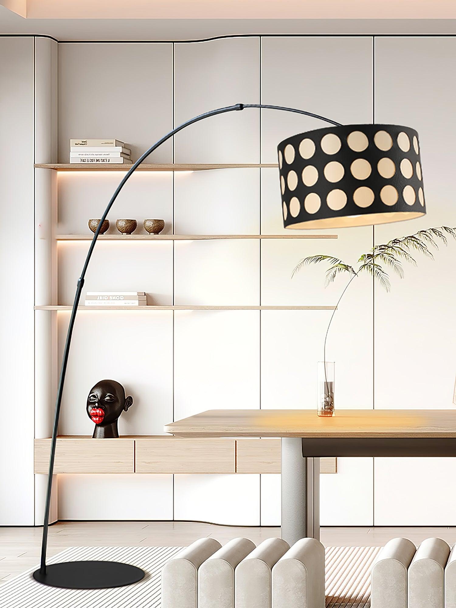 Polka Arc Fabric Free-standing Lamp Floor Lamp