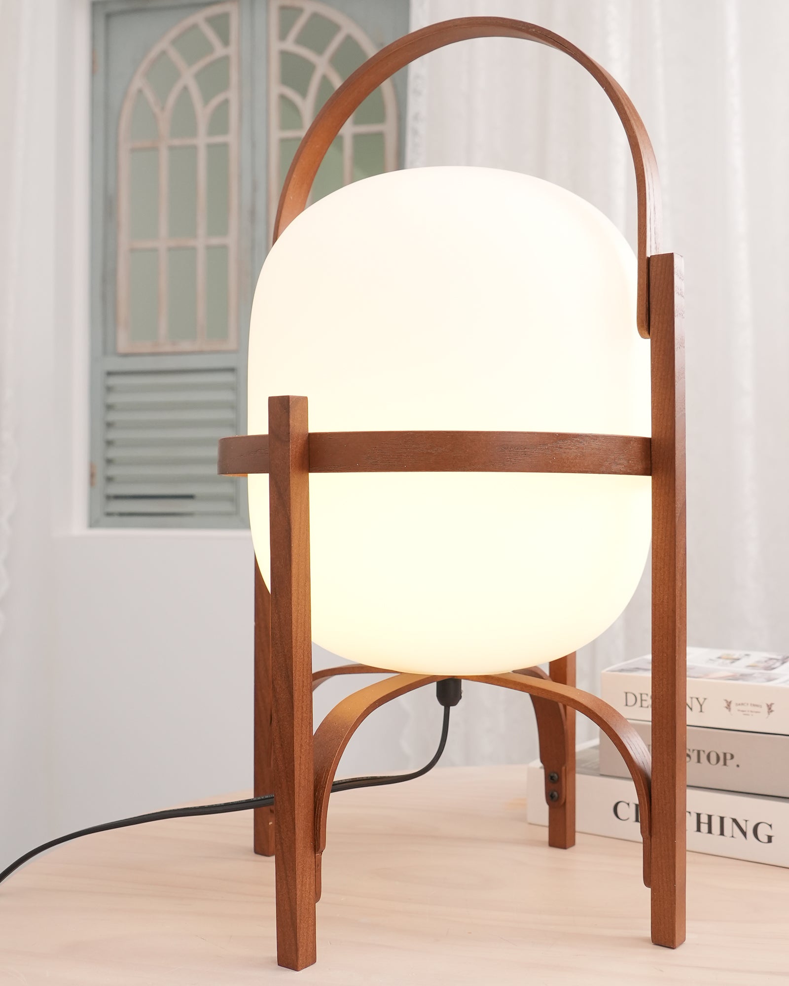 Portable Lantern Glass Side table lamp Table Lamp