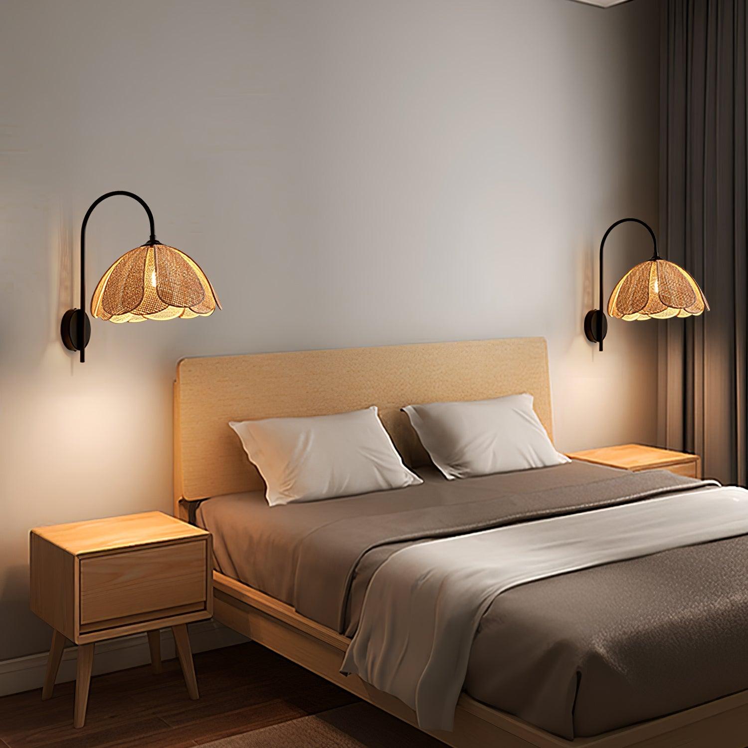 Rattan Petal Sconce Wall Lamp