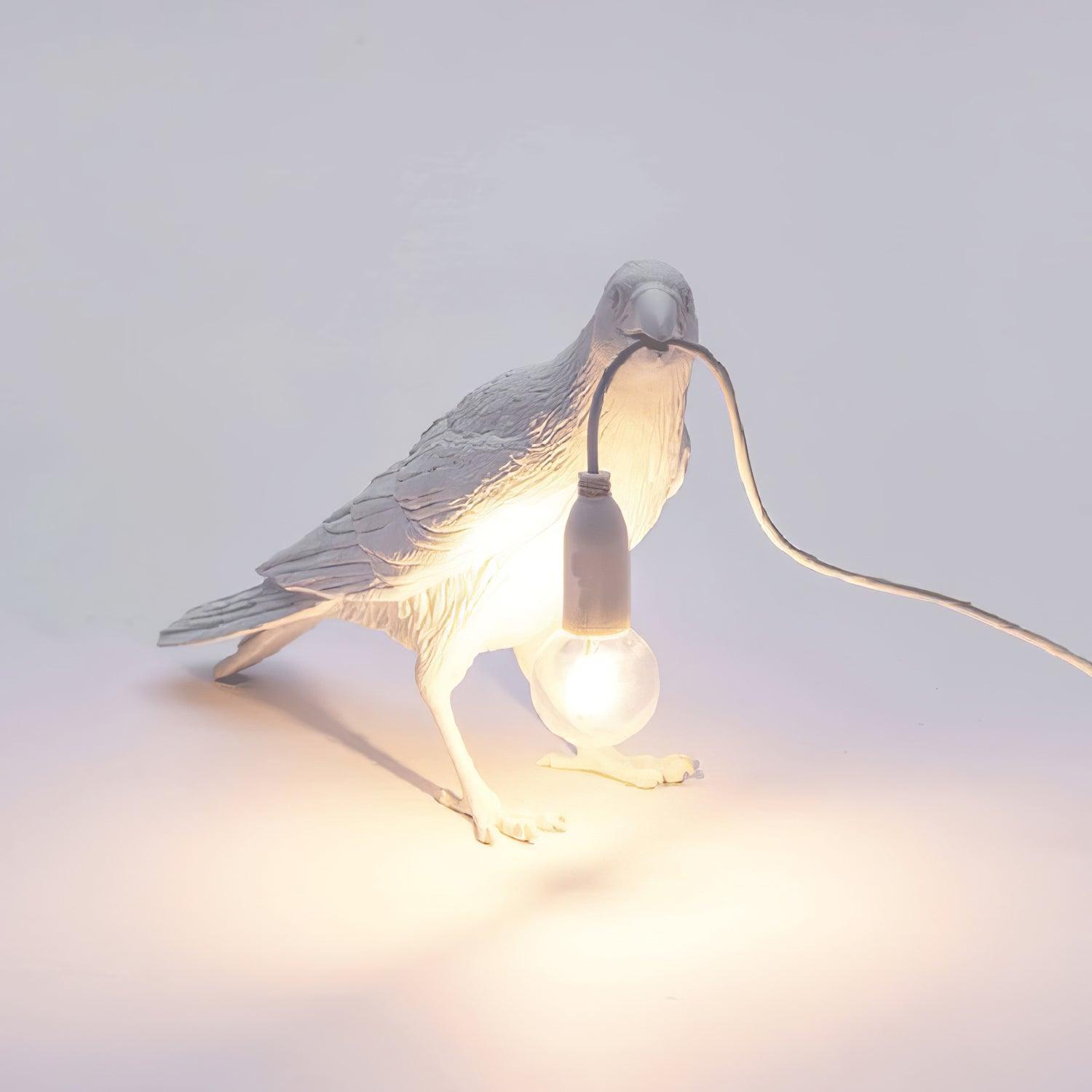 Raven Resin Side table lamp Table Lamp