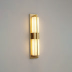 Rectangular Alabaster Brass Lamp bracket Wall Sconce