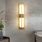 Rectangular Alabaster Brass Lamp bracket Wall Sconce