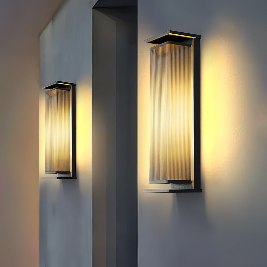 Rectangular Box Solar Outdoor Sconce Wall Lamp