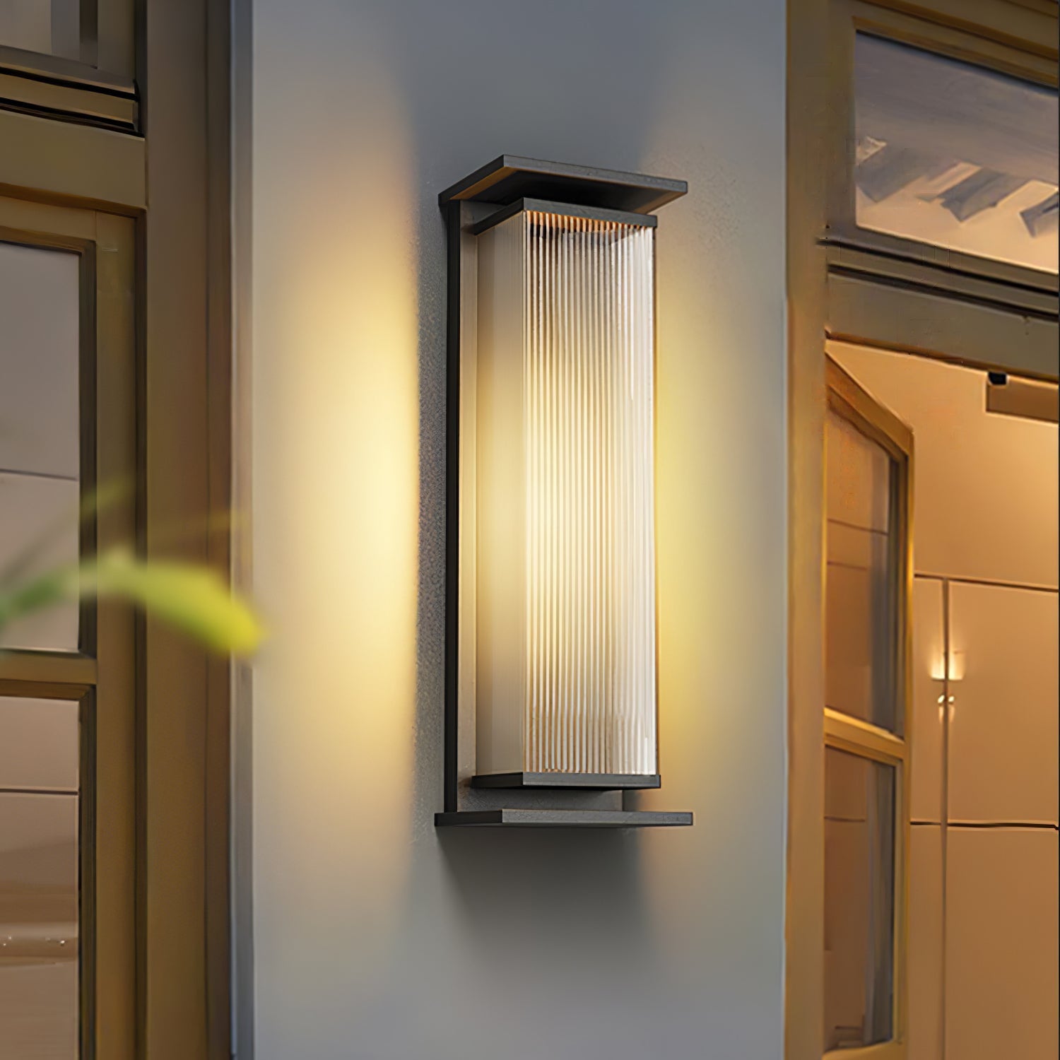 Rectangular Box Solar Outdoor Sconce Wall Lamp