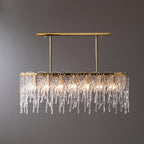 Rectangular Icicle Glass Ceiling fixture Chandelier