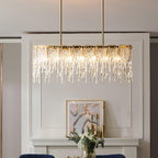 Rectangular Icicle Glass Ceiling fixture Chandelier