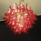 Red Glass Murano Petals Ceiling fixture Chandelier