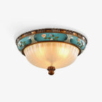 Retro Floral Resin Recessed Flush mount light Ceiling Light